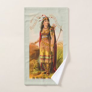 Buffalo Bill Cody Handsomest Indian Maiden 1880s Hand Towel