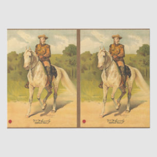 Buffalo Bill Cody on Horse Pattern Decoupage Tissue Paper