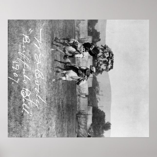"Buffalo Bill" Cody Riding Horse next to Native Poster (Front)