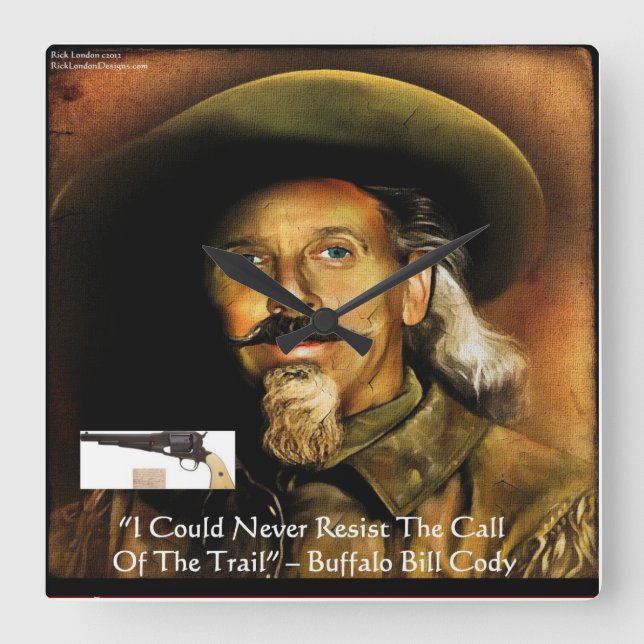 Buffalo Bill Cody Son Arme Et Citation Horloge Mur (Recto)