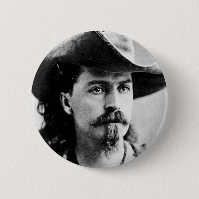 Buffalo Bill Cody Western 2 Inch Round Button (Front)