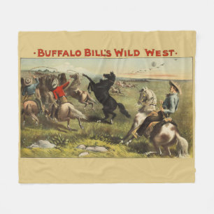 Buffalo Bill Wild West Cowboy Horse Poster Fleece Blanket