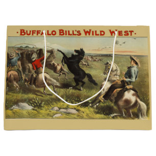 Buffalo Bill Wild West Cowboy Horse Poster Large Gift Bag