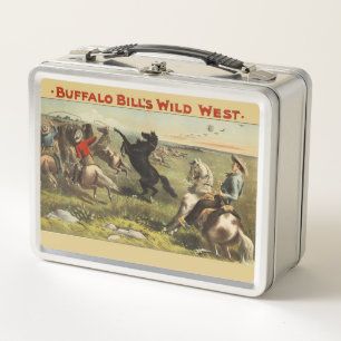 Buffalo Bill Wild West Cowboy Horse Poster Metal Lunch Box