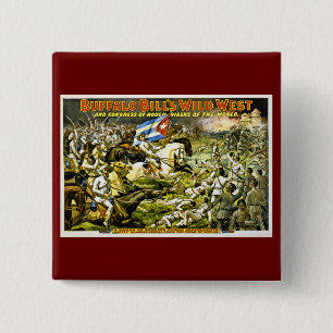 Buffalo Bill's Wild West 1898 2 Inch Square Button