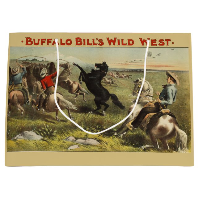 Buffalo Bill's Wild West Horses Large Gift Bag (Front)