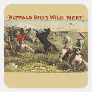 Buffalo Bill's Wild West Horses Square Sticker