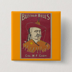 Buffalo Bill's Wild West Poster 1890 2 Inch Square Button