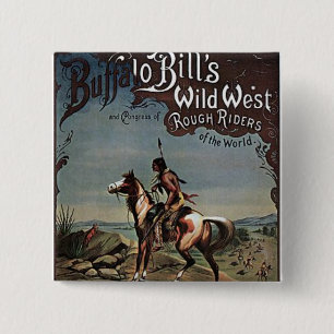Buffalo Bills Wild West Show 2 Inch Square Button