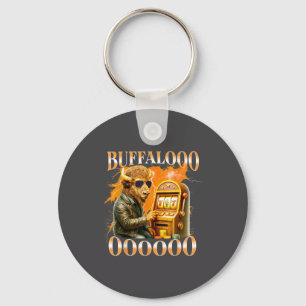 Buffalo Bison Casino Slot Machine Funny Gambling B Keychain