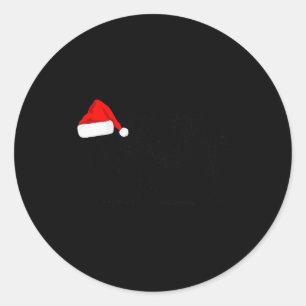 Buffalo Bison Christmas_ Buffalo In Santa Hat  Classic Round Sticker