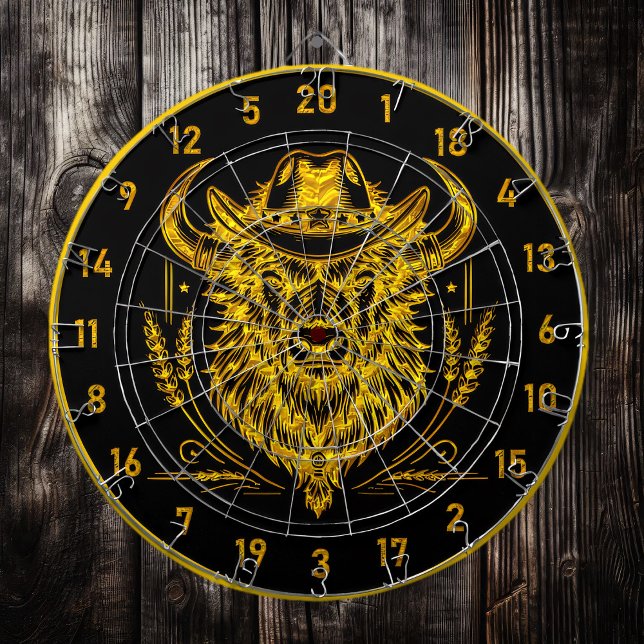Buffalo Bison Dartboard with Cowboy Hat (Creator Uploaded)
