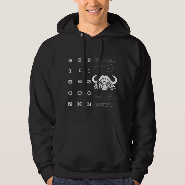 buffalo bison in aesthetic logo  hoodie (Front)