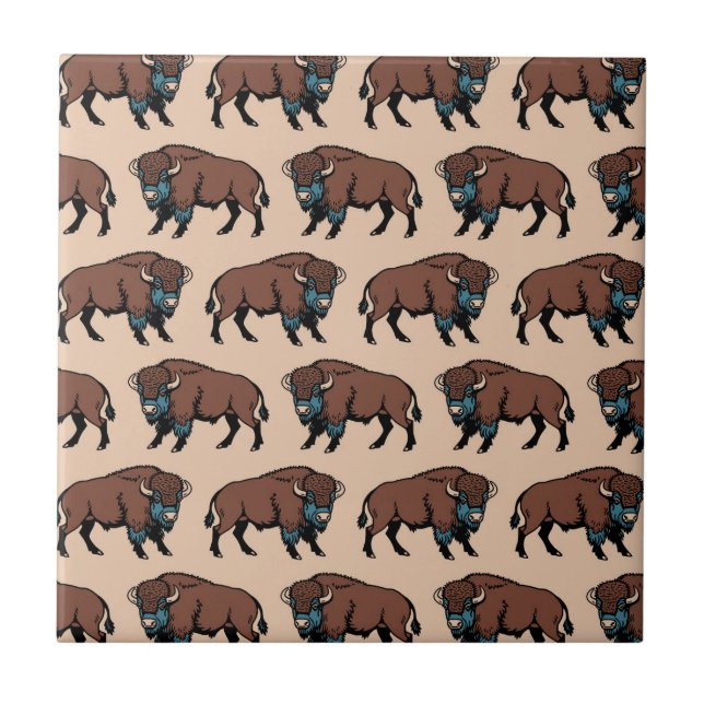 Buffalo Bison Pattern Tile (Front)