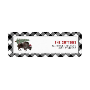 Buffalo Bison Père Noël Christmas Tree Plaid