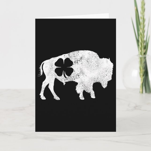 Buffalo Bison Shamrock St. Patrick's Day Saint Pad Card (Front)