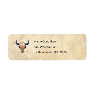 Buffalo Bison Skull Tan Leather