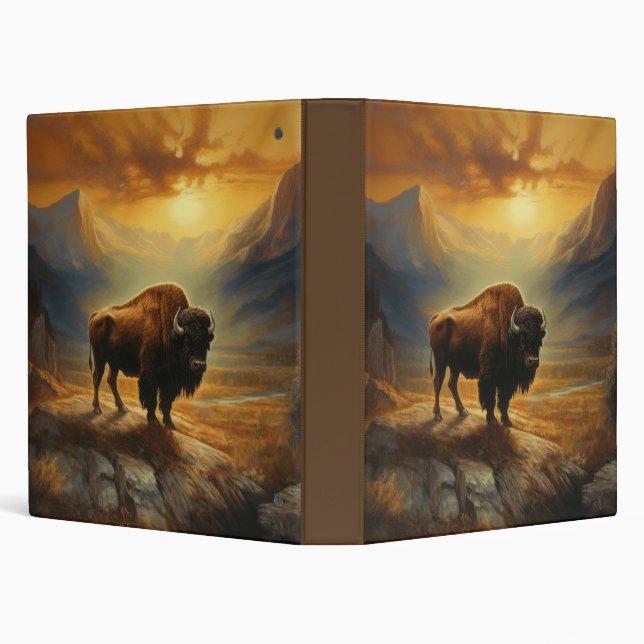 Buffalo Bison Sunset Silhouette Binder (Background)