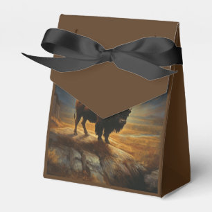 Buffalo Bison Sunset Silhouette Favor Box
