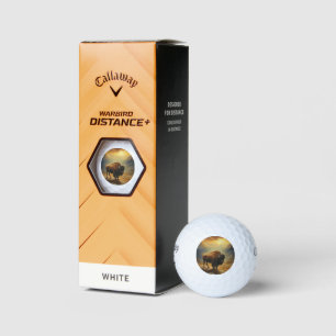 Buffalo Bison Sunset Silhouette Golf Balls