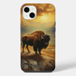 Buffalo Bison Sunset Silhouette iPhone 14 Plus Case