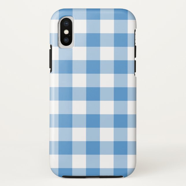 Buffalo bleu clair et blanc Plaid iPhone X Coque (Dos)