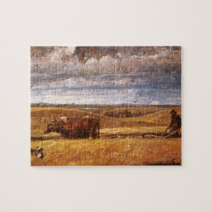 Buffalo Bones Plowed Under by Harvey Thomas Dunn Jigsaw Puzzle