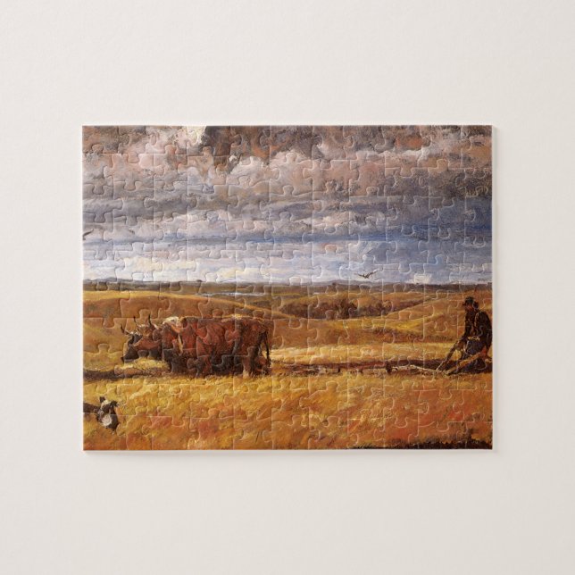 Buffalo Bones Plowed Under by Harvey Thomas Dunn Jigsaw Puzzle (Horizontal)