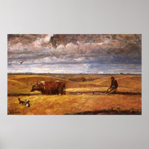 Buffalo Bones Plowed Under by Harvey Thomas Dunn Poster