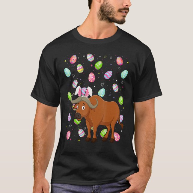 Buffalo Bunny Easter Egg   Funny Buffalo Easter Su T-Shirt (Front)