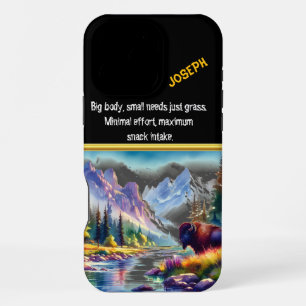 Buffalo by a Calm River in the Mountains iPhone 16 Pro Max Case