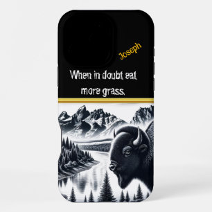 Buffalo by Mountains in Calm Landscape iPhone 16 Pro Max Case