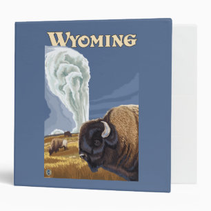 Buffalo by Old Faithful Vintage Travel Poster Binder