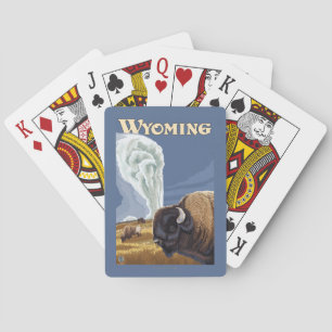 Buffalo by Old Faithful Vintage Travel Poster Playing Cards