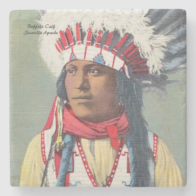 Buffalo Calf Stone Coaster (Front)