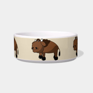 buffalo cartoon cat food bowl