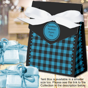 Buffalo Check - Black and Blue - 4x2x5 Tent Favor Box