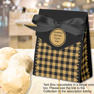 Buffalo Check - Black and Gold - 3x1.5x3.25 Tent Favor Box