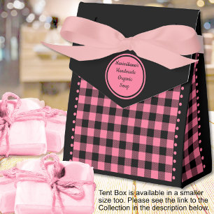 Buffalo Check - Black and Pink - 4x2x5 Tent Favor Box