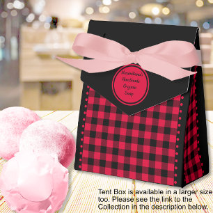 Buffalo Check - Black and Red - 3x1.5x3.25 Tent  Favor Box