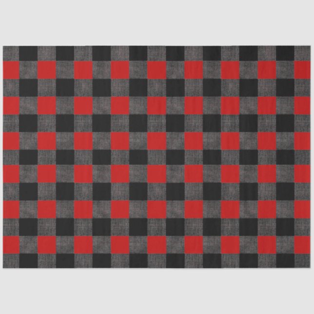 Buffalo Check Black and Red Tissue Paper (Front)