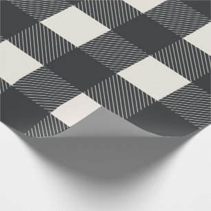 Buffalo Check Black Simple Stylish Trendy Wrapping Paper