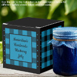 Buffalo Check - Blue and Black - Classic Favor Box<br><div class="desc">Classic blue and black buffalo check favour box. Text on both sides of the box is customizable. If you use the 'edit design' button/tool,  you can also add your own images/photos. Other colorways available.

See the Collection of all box sizes & buffalo check colours here:
https://www.zazzle.com/collections/boxes_product_promotional_gift_buffalo_check-119842043554925619</div>