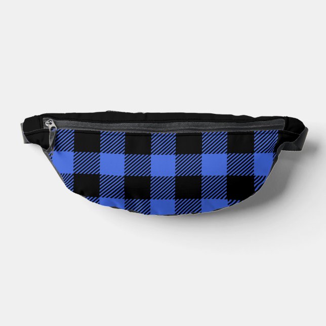 Buffalo Check Blue and Black Lumberjack Plaid Fanny Pack (Lay Down)
