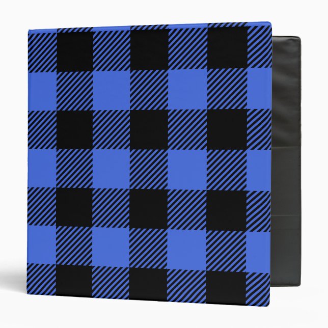 Buffalo Check Blue & Black Lumberjack Plaid Decor Binder (Front/Inside)