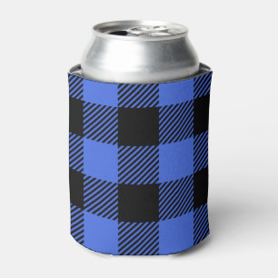Buffalo Check Blue & Black Lumberjack Plaid Decor Can Cooler