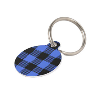 Buffalo Check Blue & Black Lumberjack Plaid Decor Pet Tag