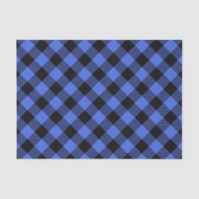 Buffalo Check Blue & Black Lumberjack Plaid Decor Tissue Paper (Front)