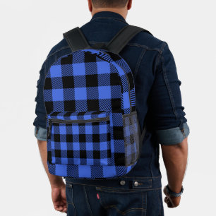 Buffalo Check Blue & Black Lumberjack Plaid on a Printed Backpack