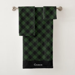 Buffalo Check Celtic Green and Black Carrés Plaid